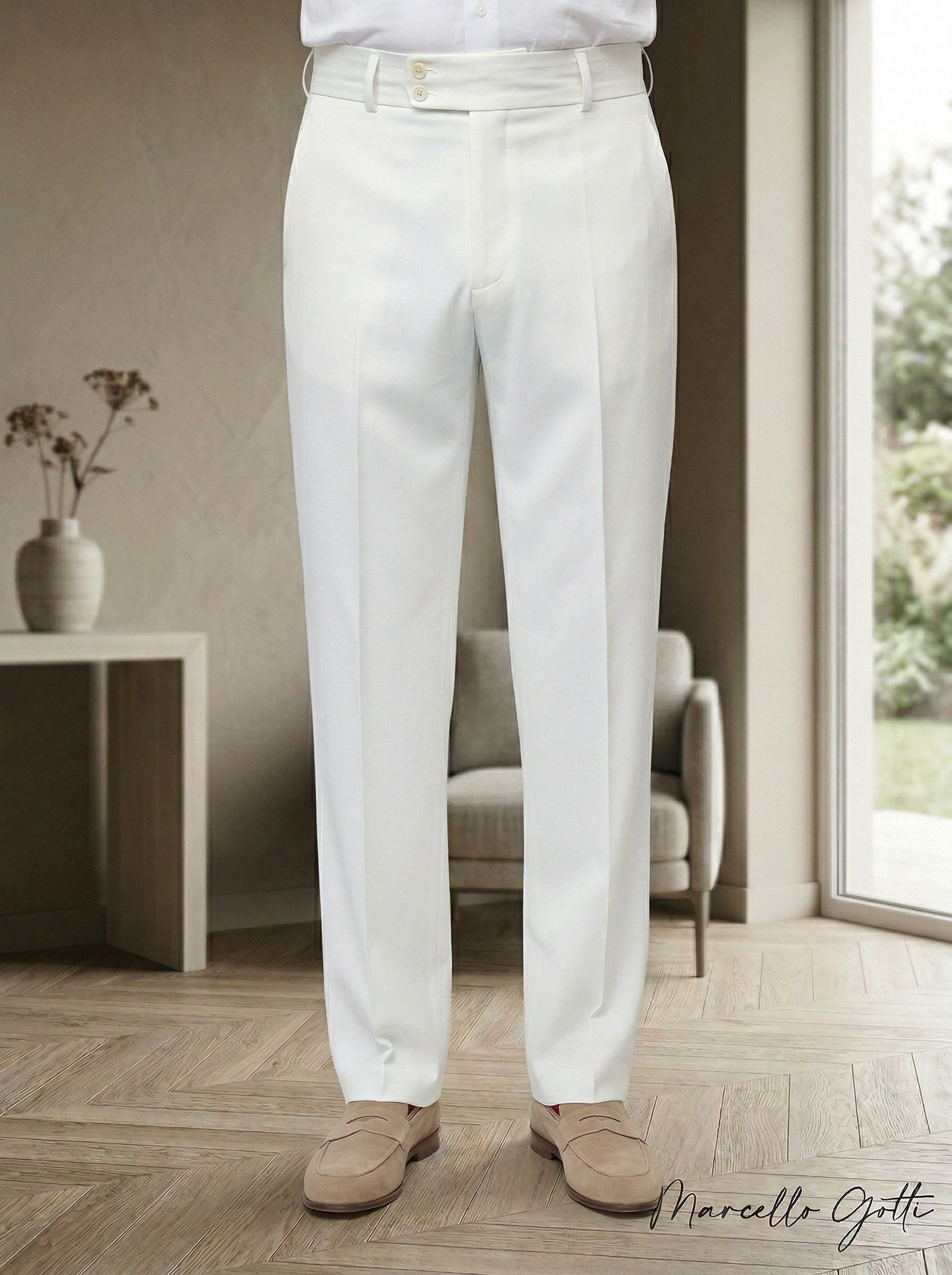 Генерация имиджевого контента для белых брюк