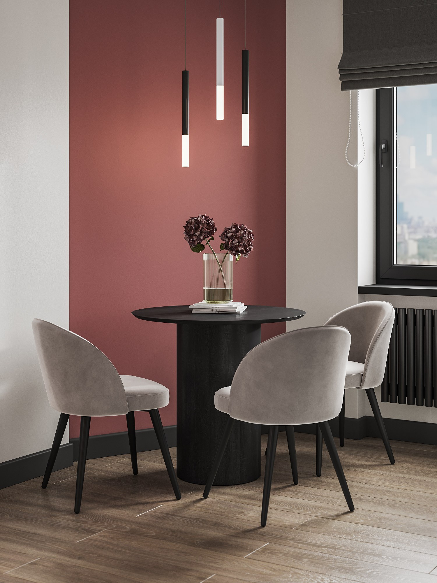 Визуализация проекта квартиры с яркими акцентами