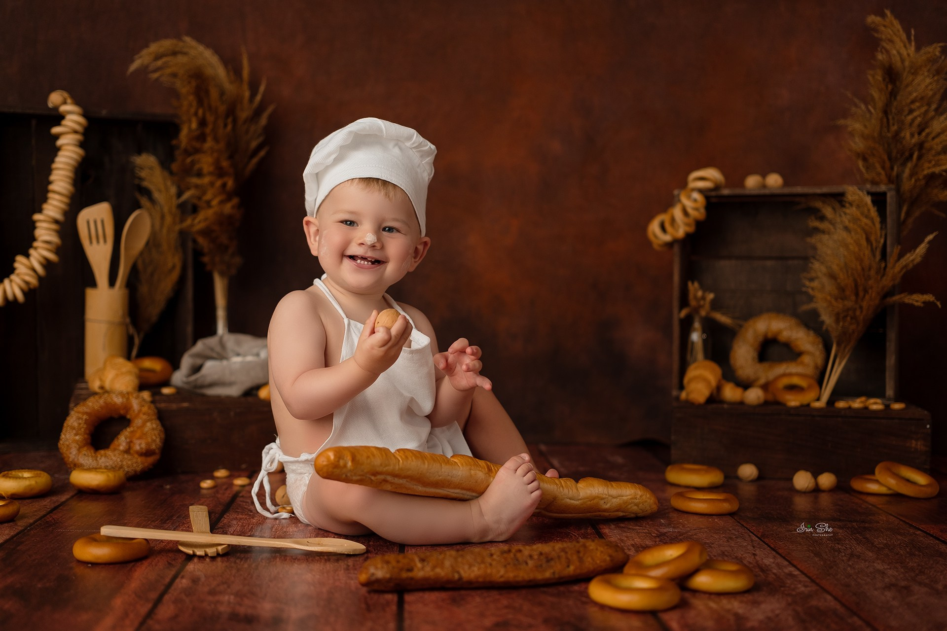 Фотосессия малыша поварёнок. Ньюборн и детский фотограф в Южно-Сахалинске Ирина Симанович