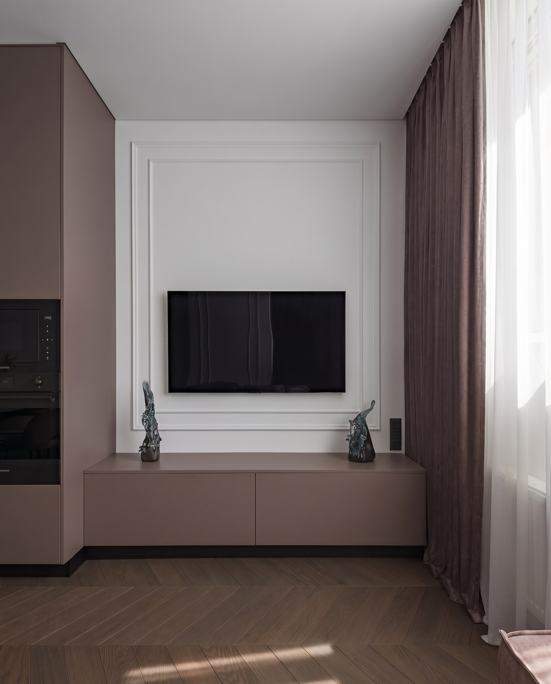 Современный интерьер однокомнатной квартиры 43 м² | Портфолио Валерии Котович