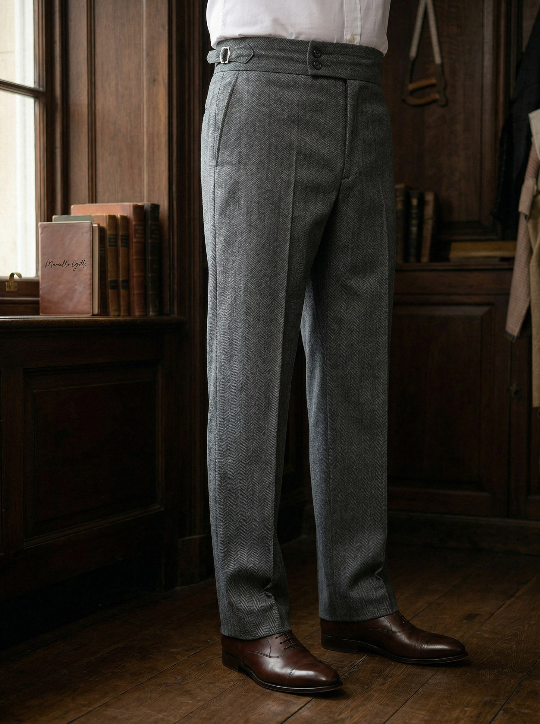 Генерация фото в интерьере для серых брюк