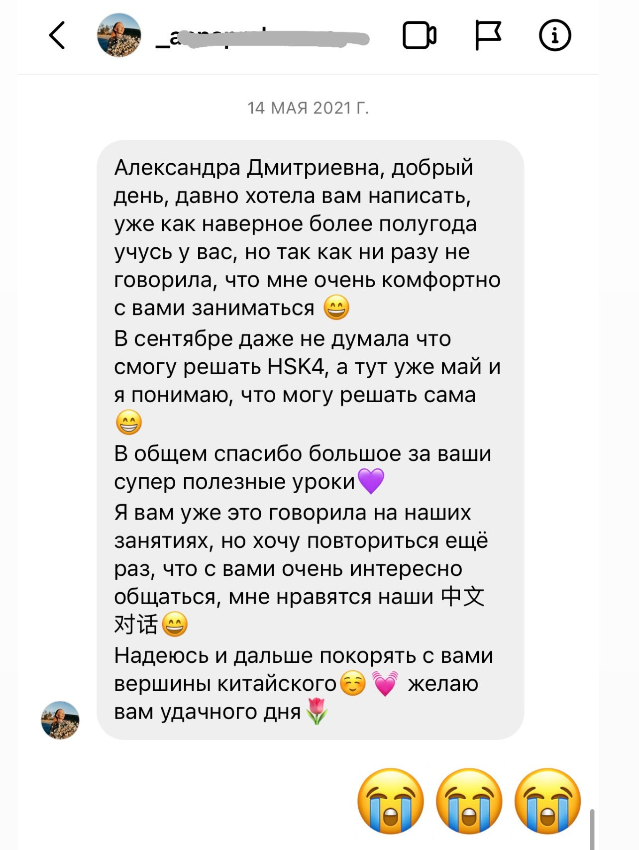 Отзывы. Китайский язык