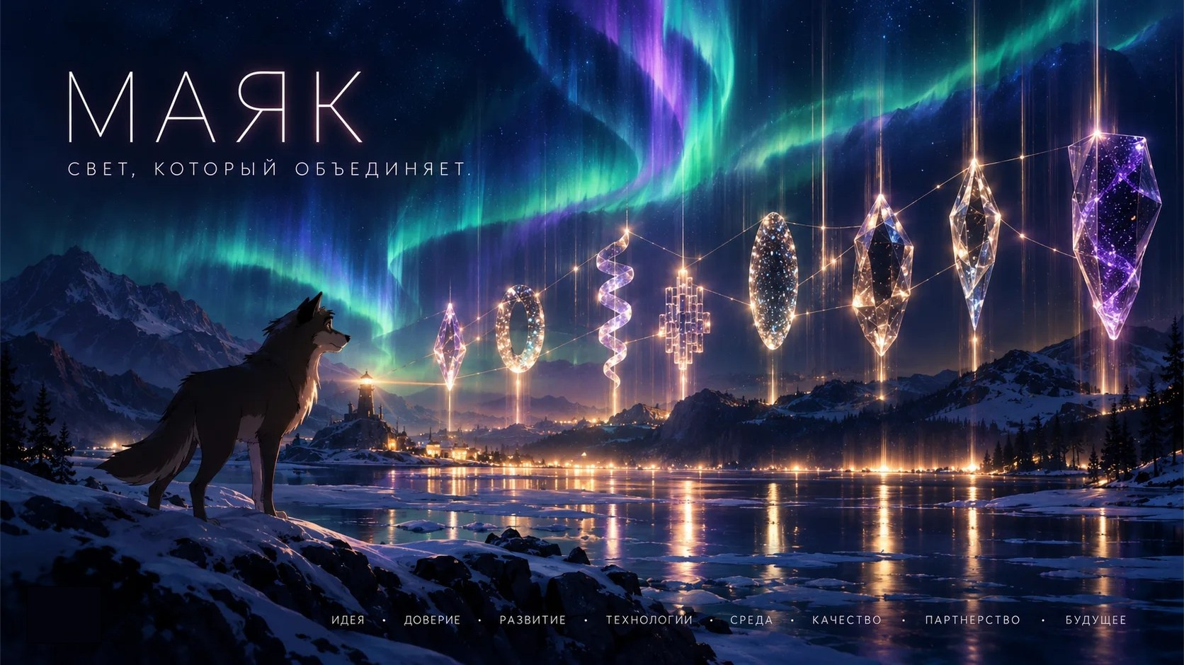 Световая инсталяция. «МАЯК. Созвездие ценностей». SPace F/A