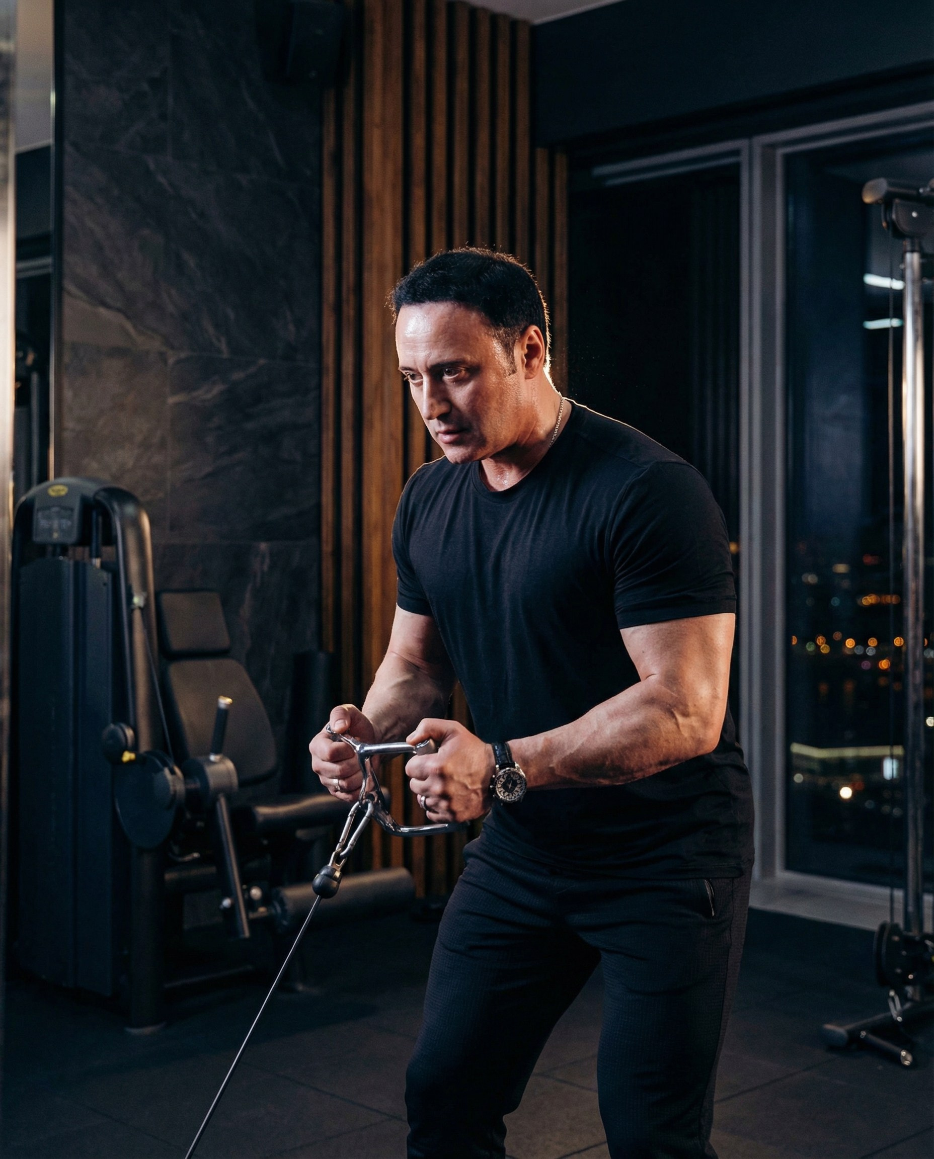 AI-изображение руководителя в спортзале — lifestyle-визуал для личного бренда, блога и социальных сетей