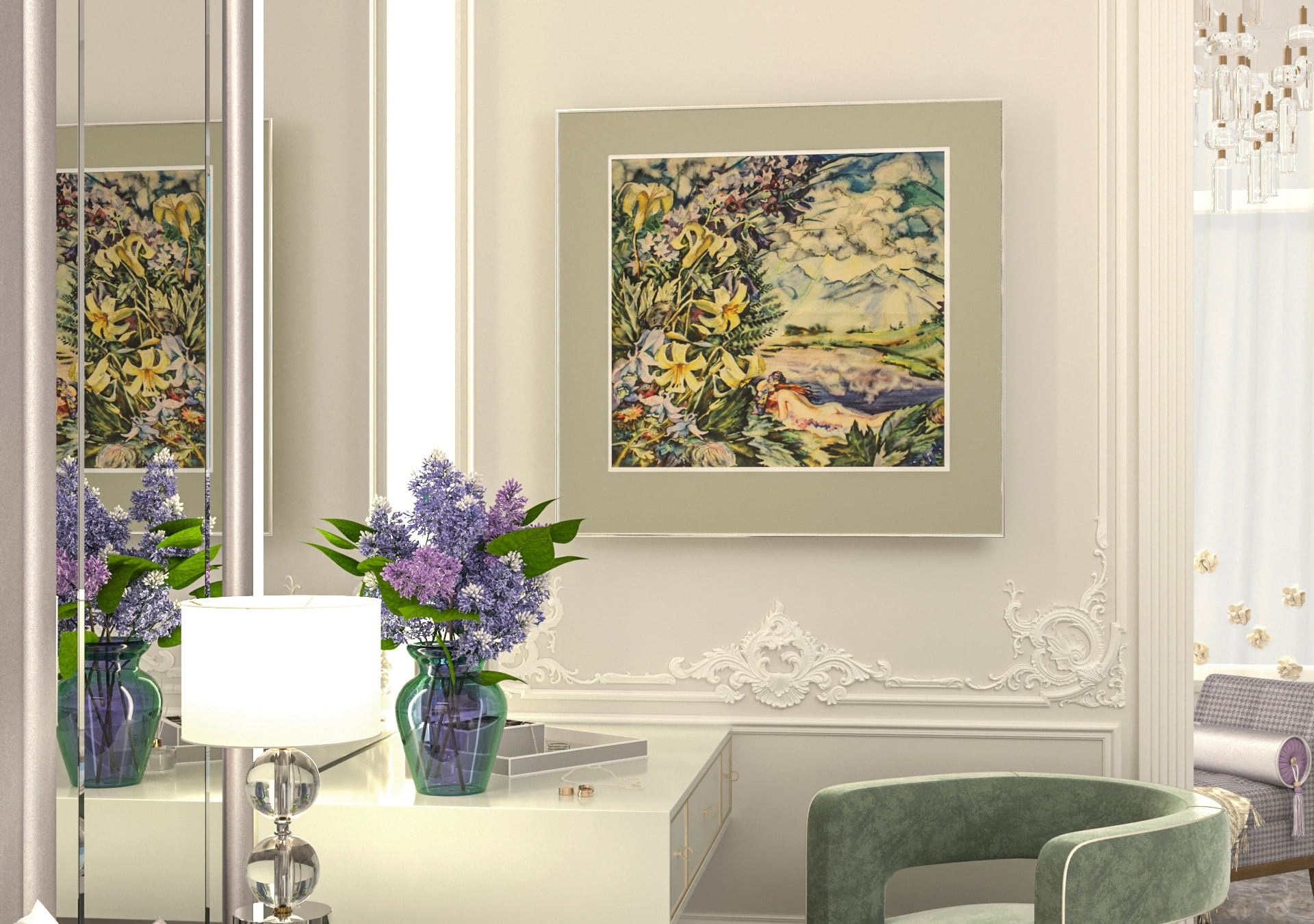 Акварель Галины Поплавской в интерьере. Свет акварели Галины Поплавской