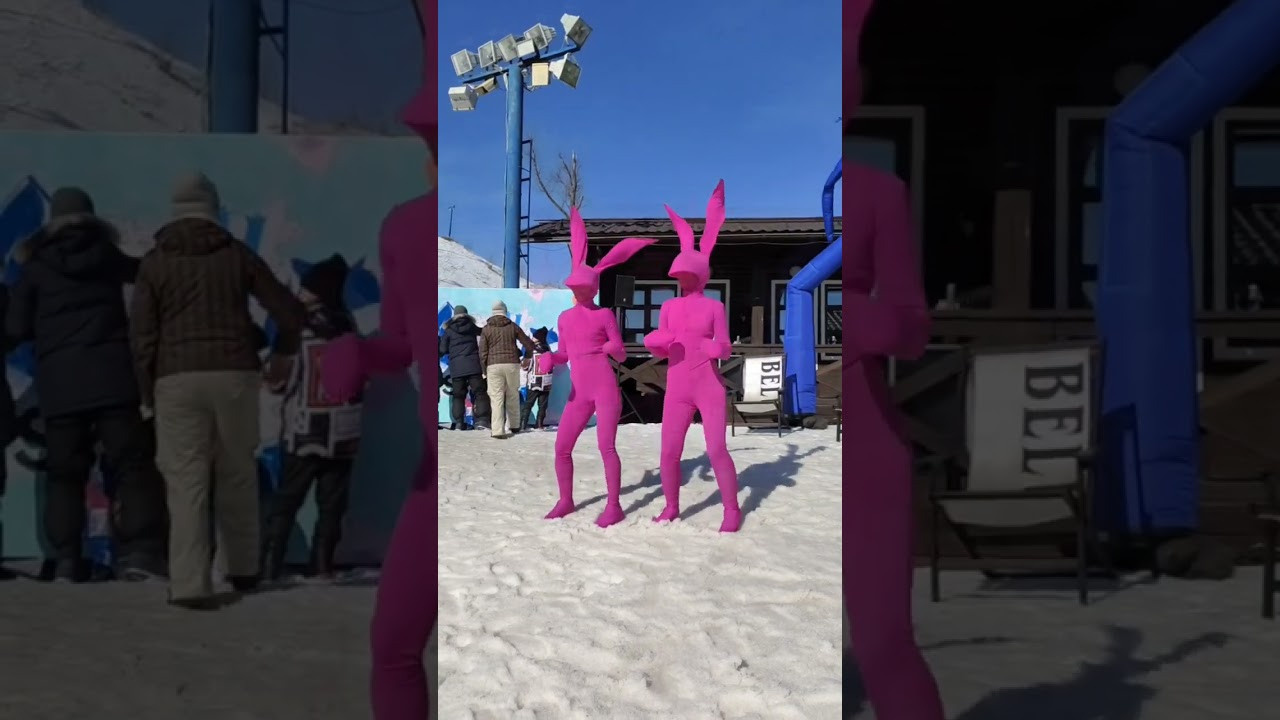 Персонаж Зайчики. Мимы и Ходулисты на встречу гостей. Москва