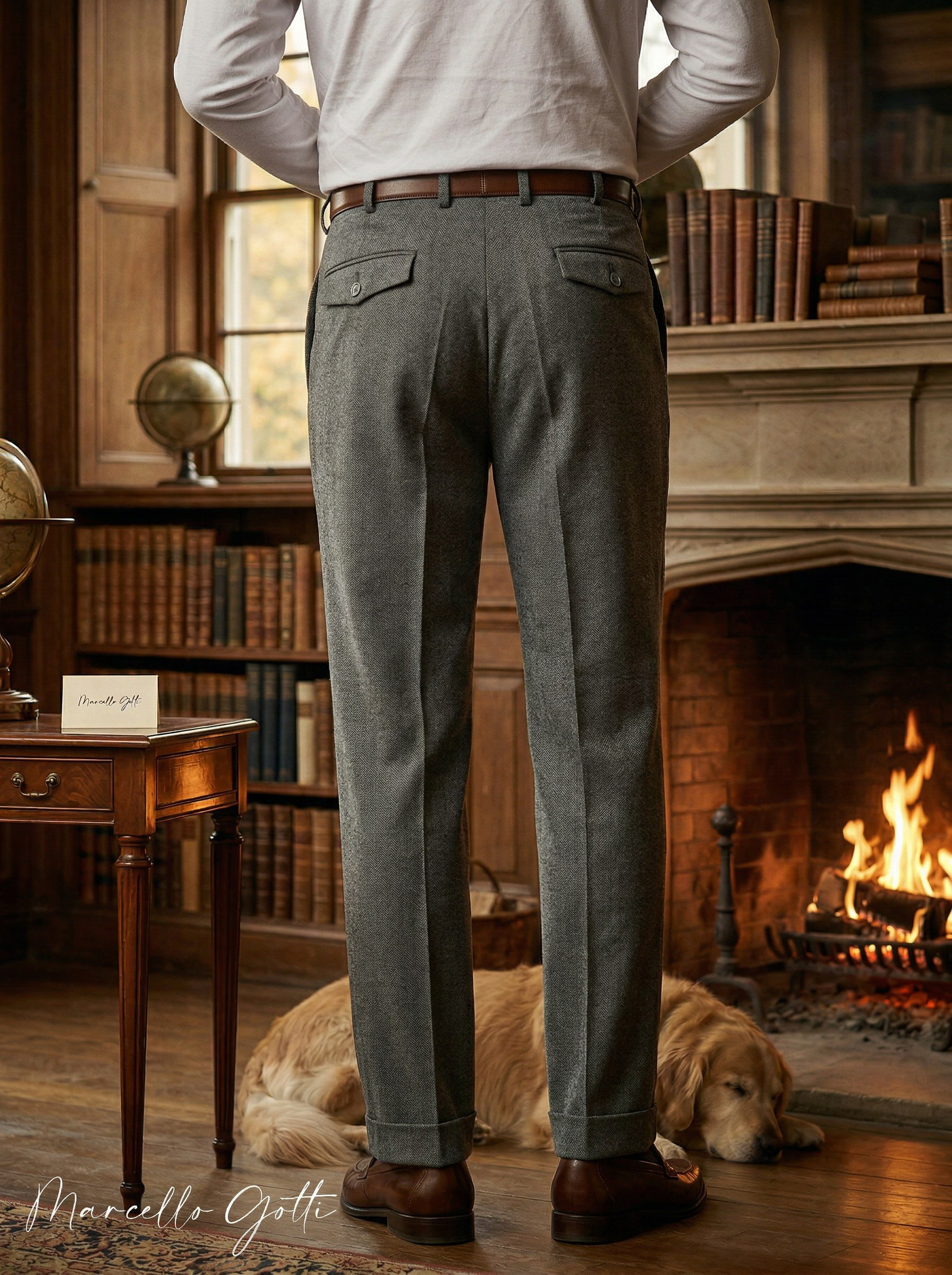 Генерация фото в интерьере для серых брюк 