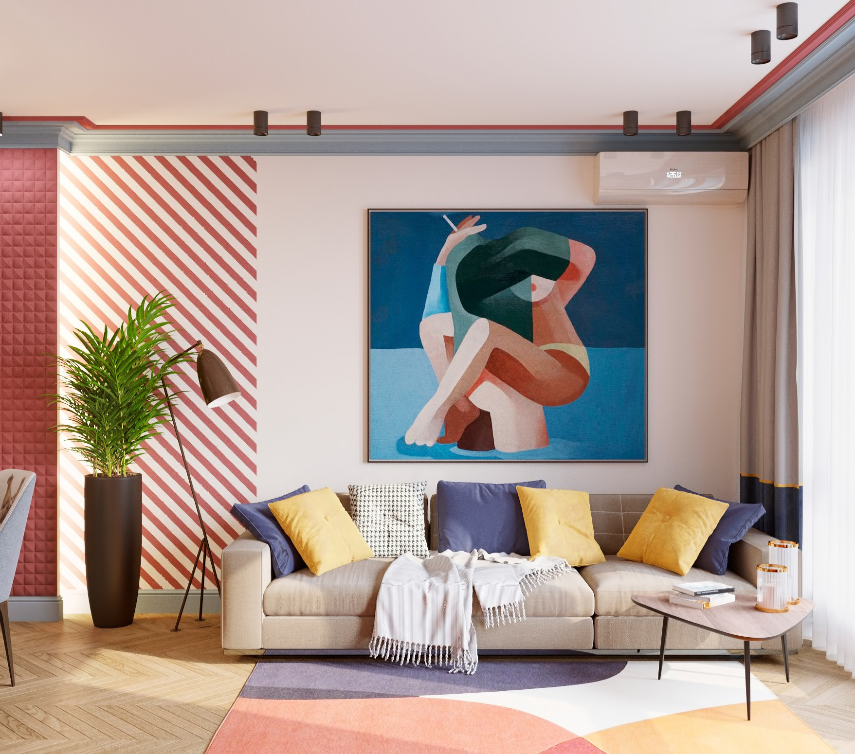 Гостиная в современном стиле в Москве