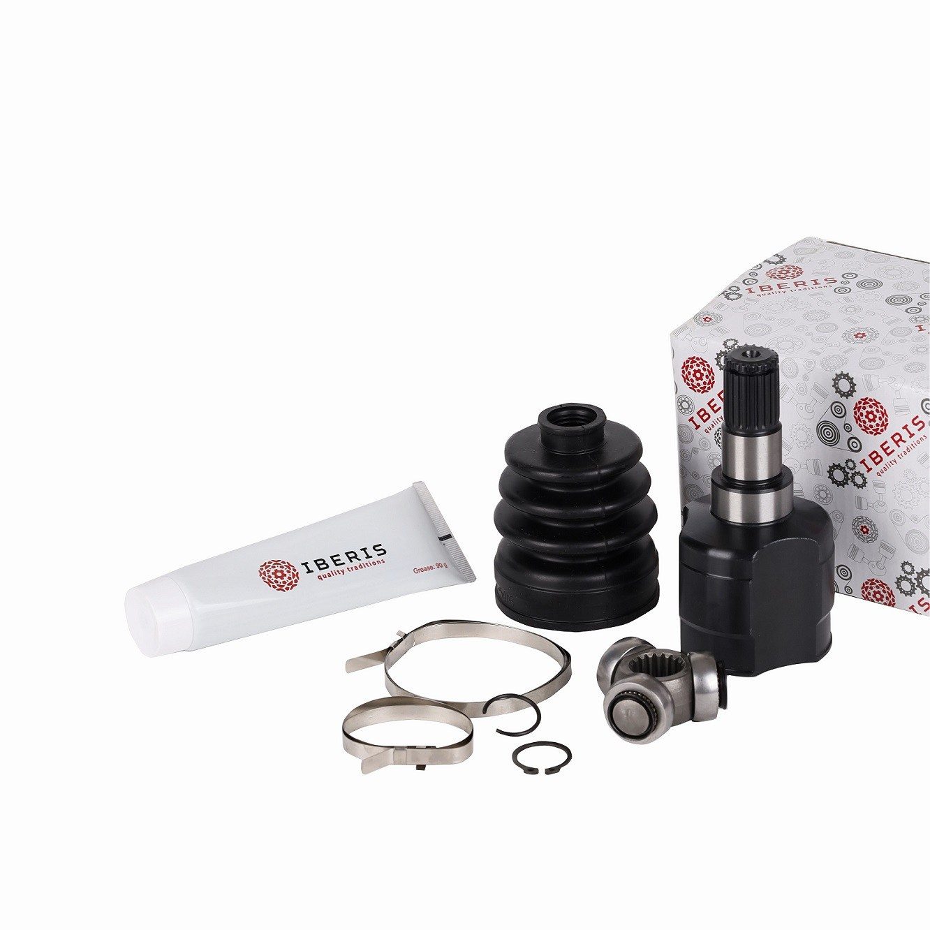 Предметная съемка стильного аксессуара на белом фоне.