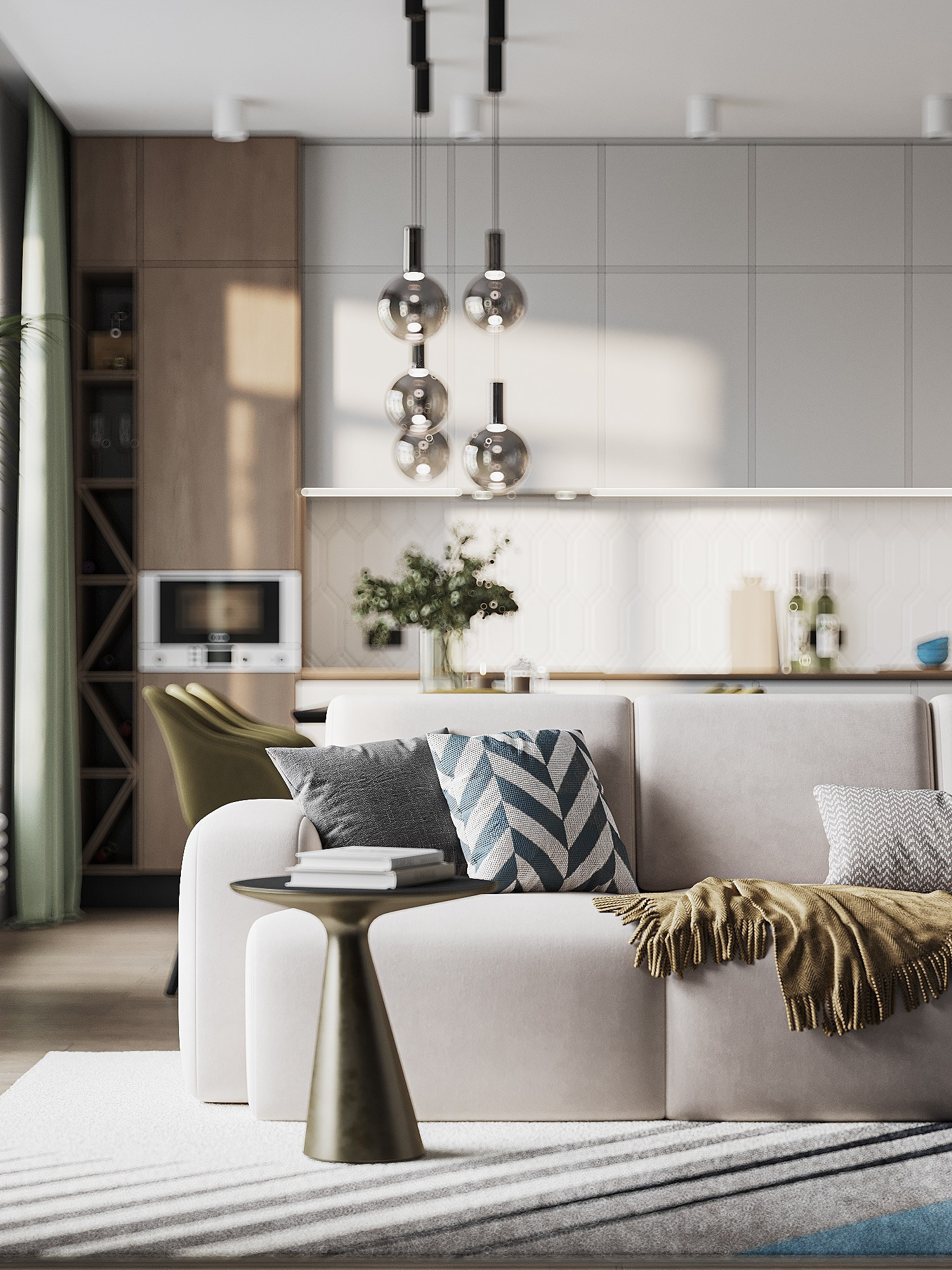 Кухня-гостиная в частном доме