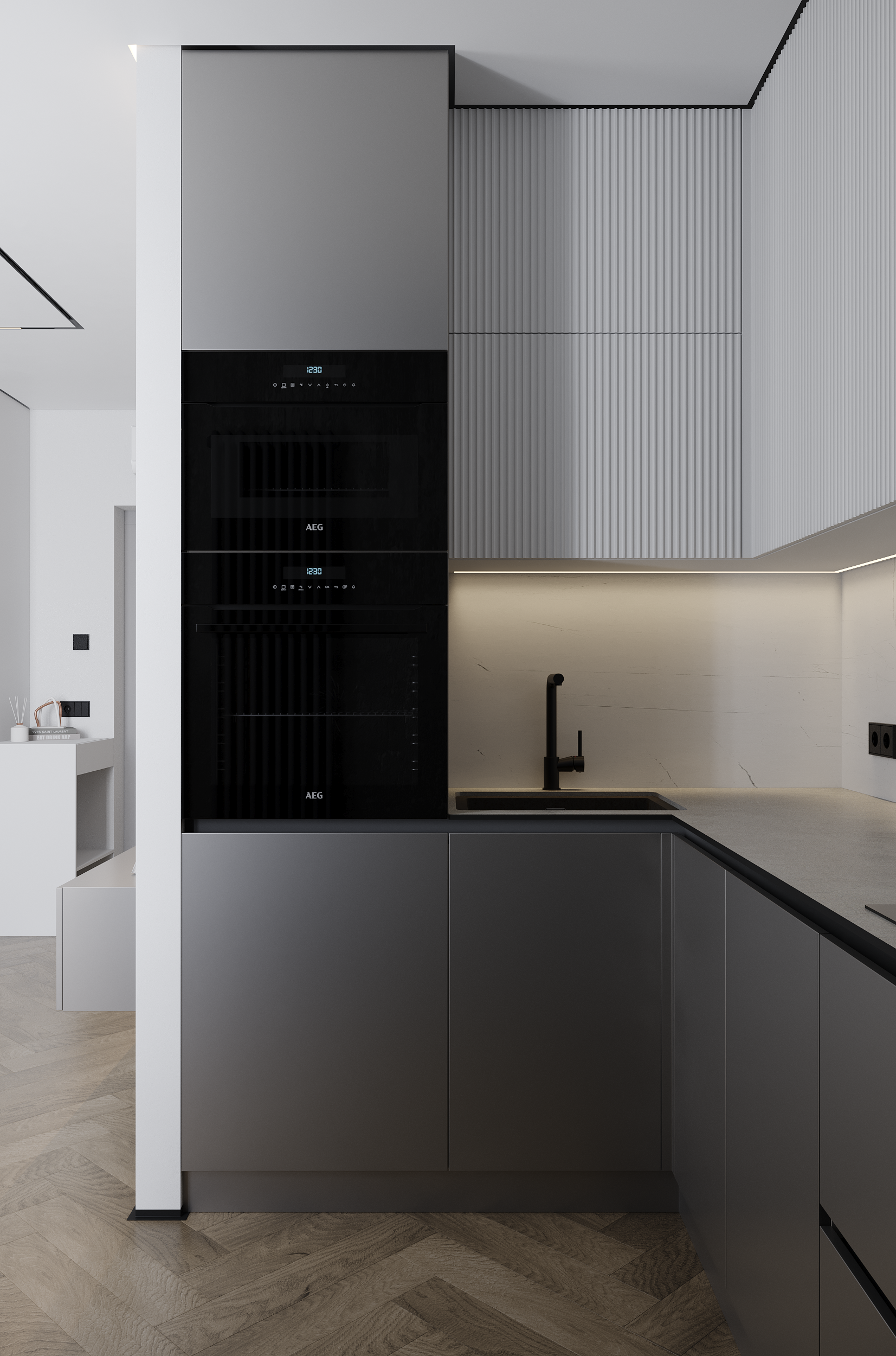 Muted Elegance Apartment. Dissirra — интерьерные 3D-визуализации. Фотореалистичные рендеры для дизайнеров и студий