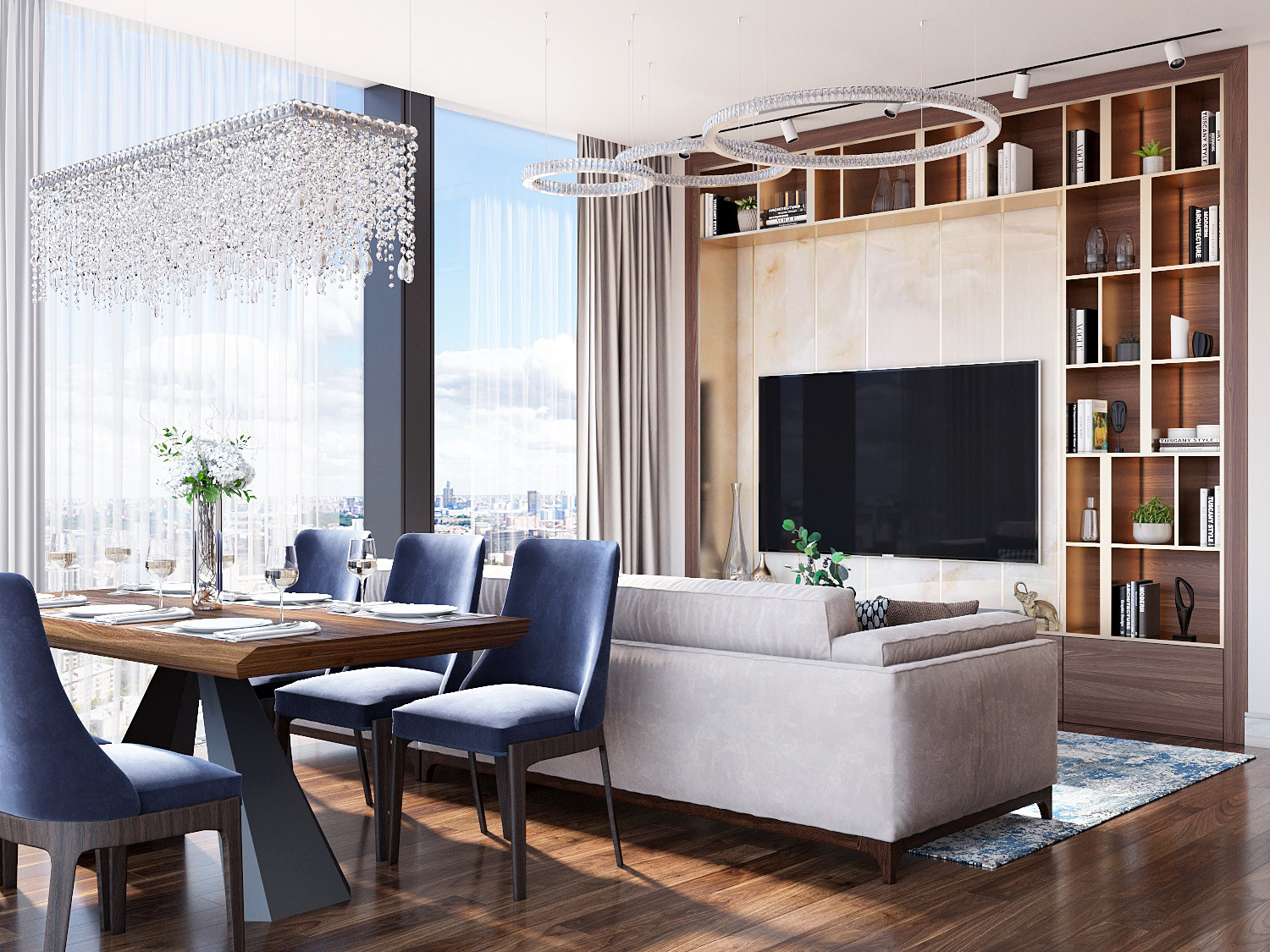 Дизайн квартиры с панорамными окнами