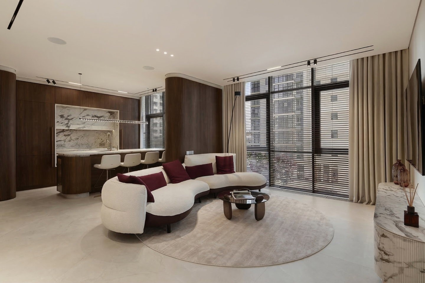 Реализованный интерьер квартиры 75 м² ONYX Deluxe в Москве