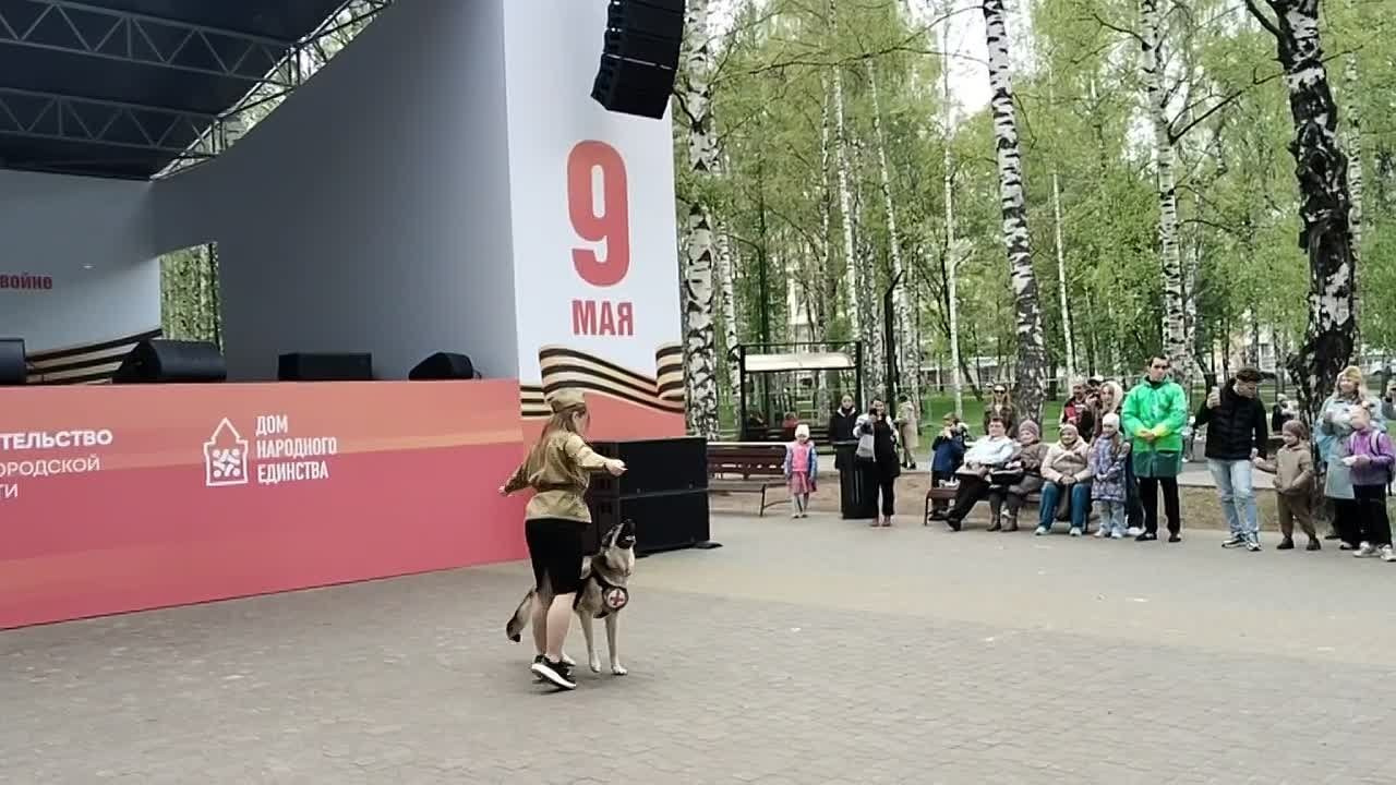 Выступления участников Проекта на праздновании 80-я Великой Победы в Парке им. А.С.Пушкина г. Н.Новгорода 9 мая 2025 г. НРОО КЦ "Собаковод"