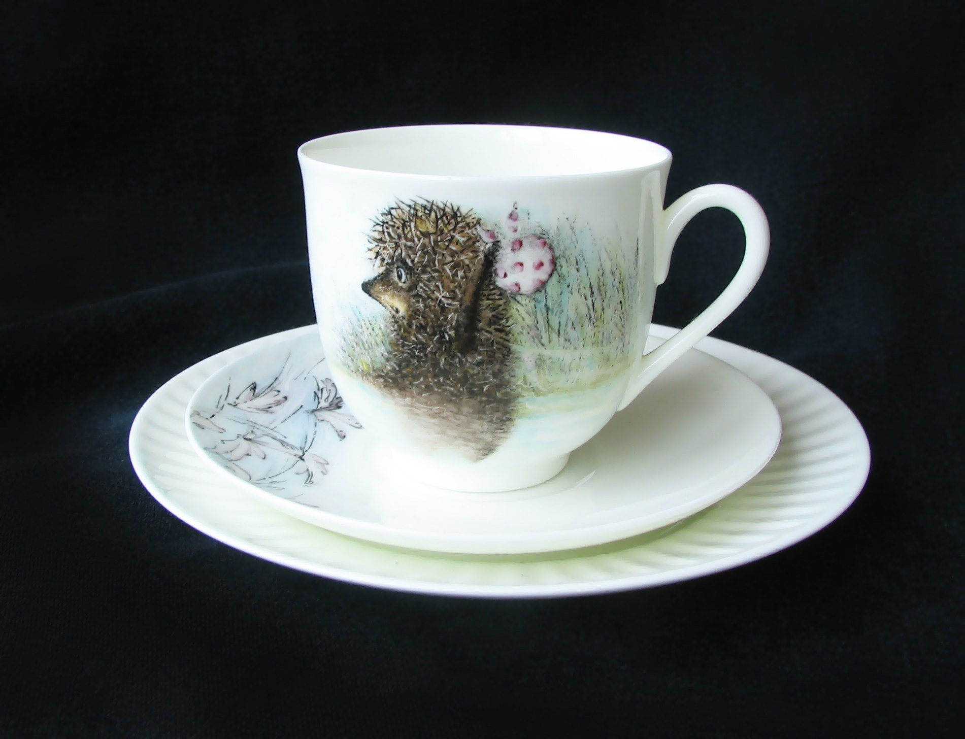 Роспись фарфора в Санкт-Петербурге. Костяной фарфор. Ежик в тумане