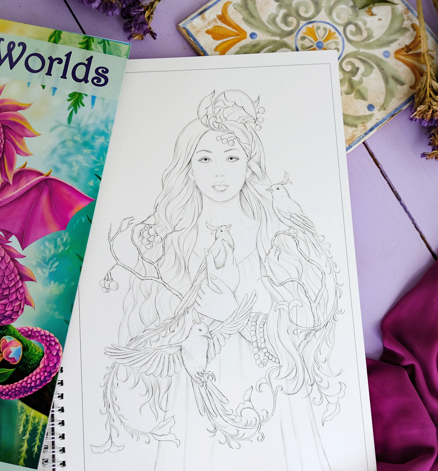 Авторская раскраска Алёны Лазаревой Mystical Worlds. Раскраски Алёны Лазаревой