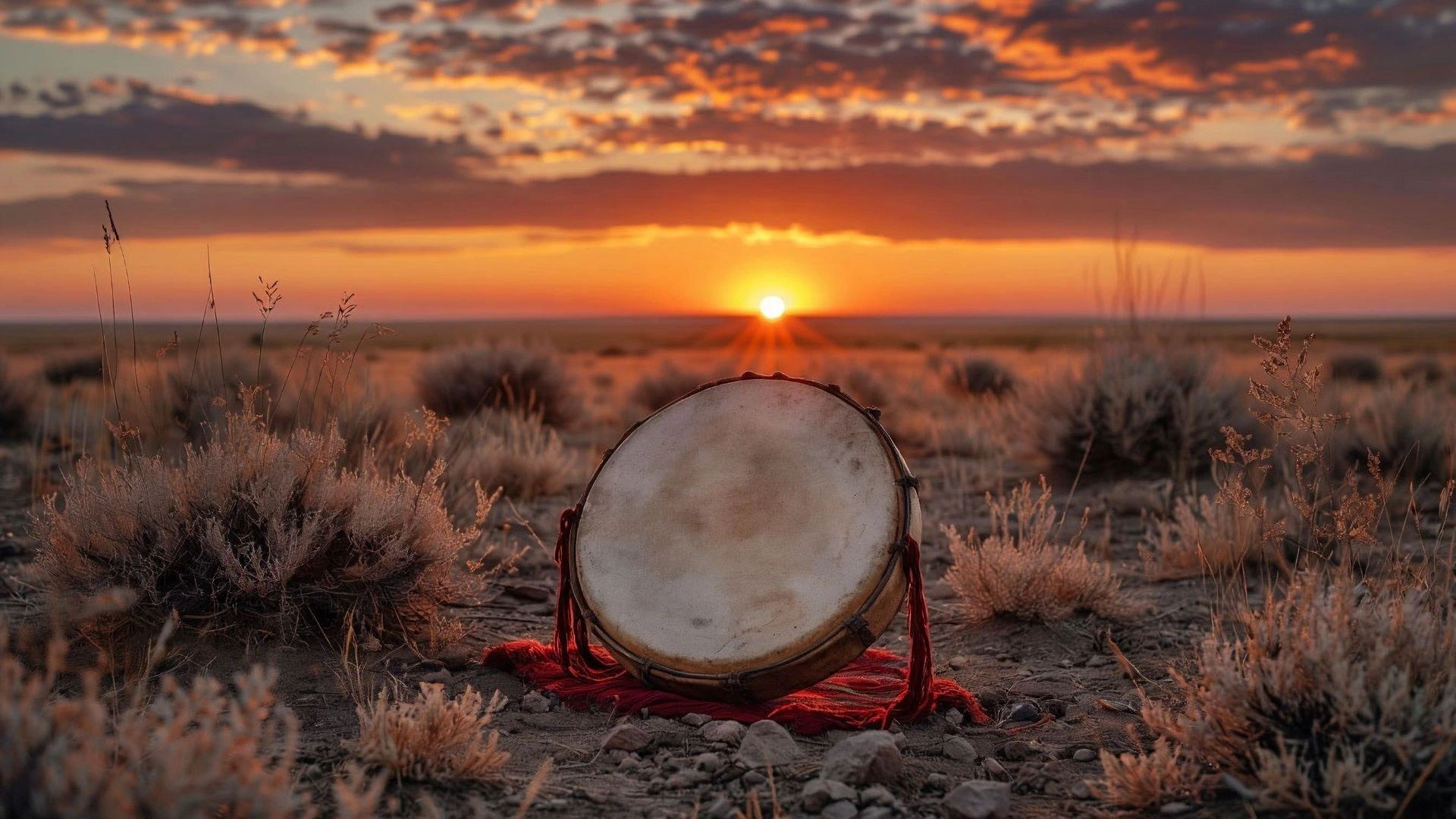 Shamanic Drum. Kalmyk Steppe