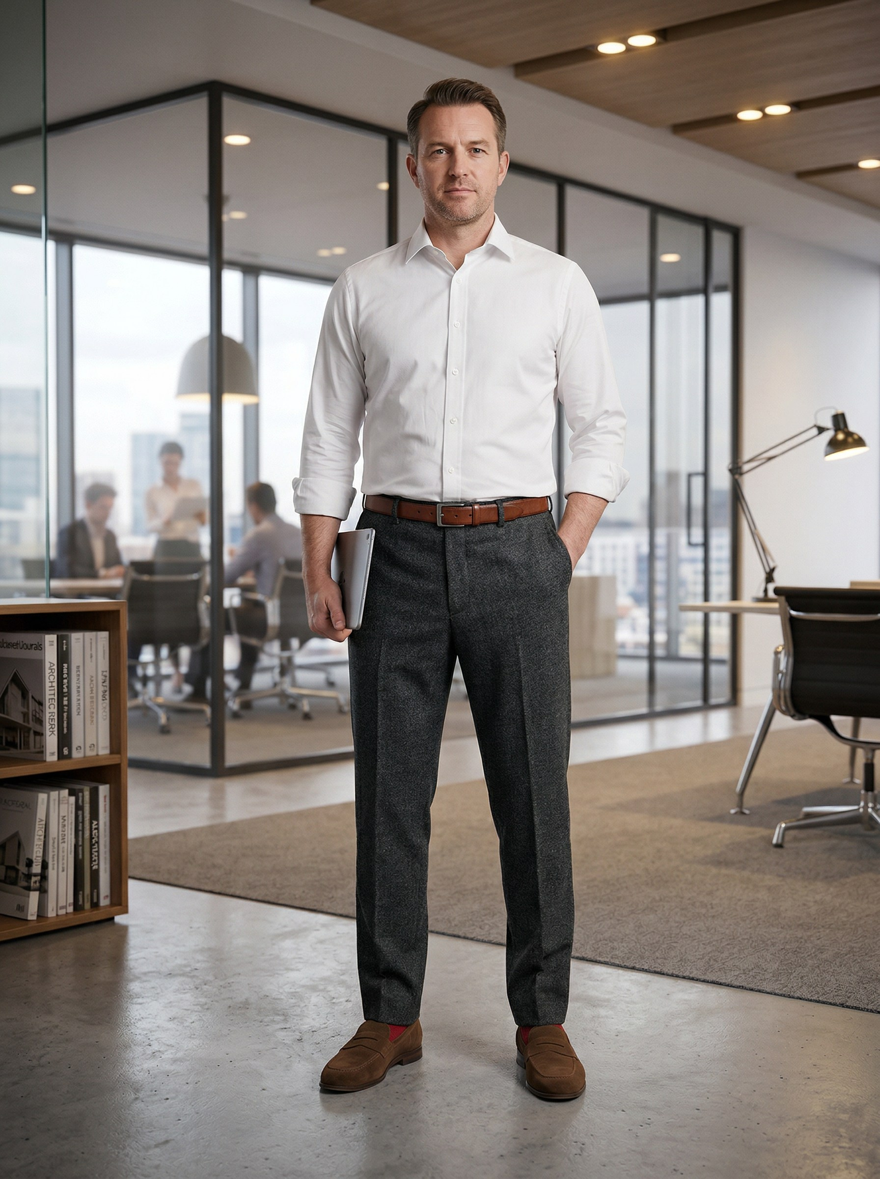 Генерация карточки товара для шерстяных брюк в офисе