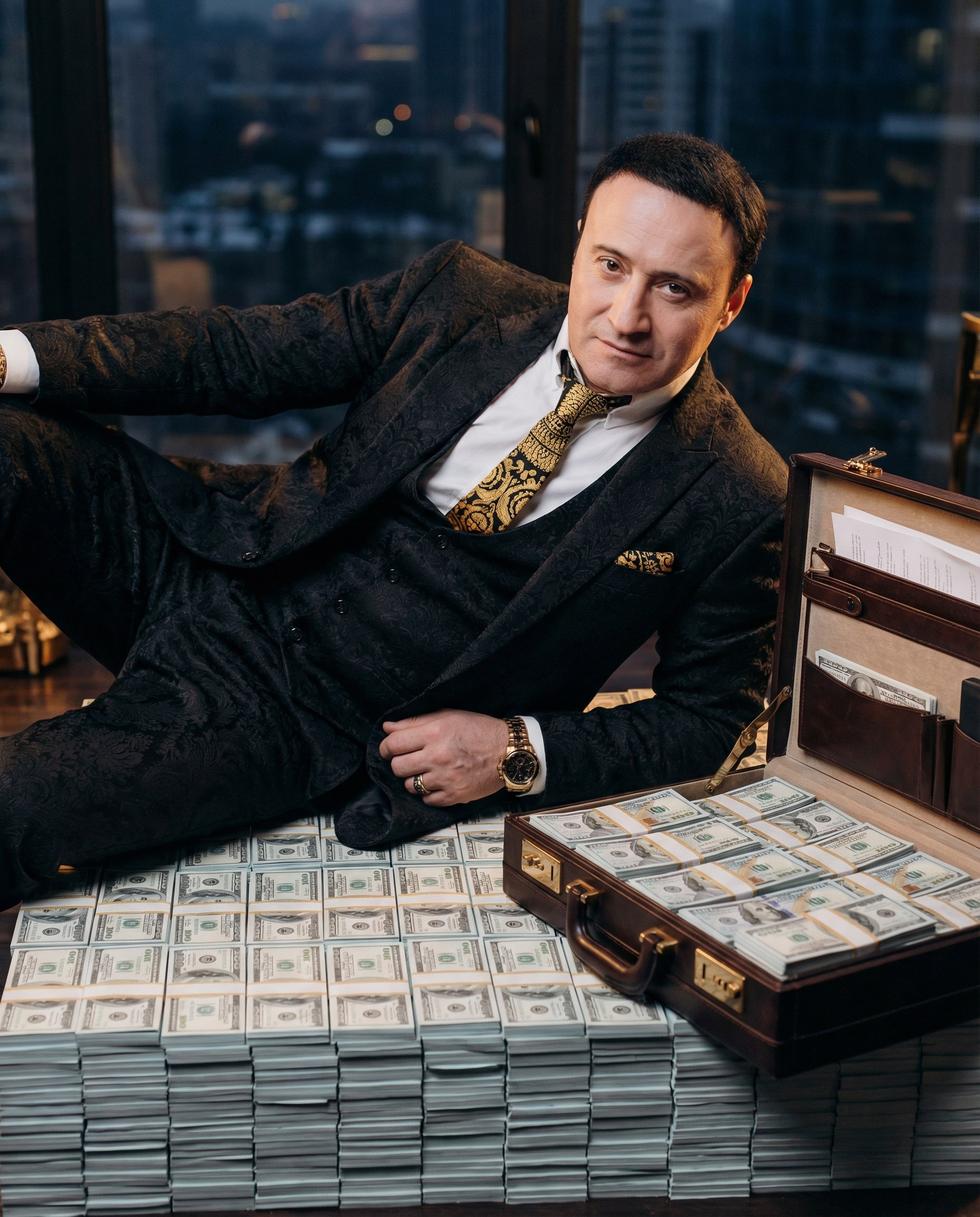 AI-имиджевый портрет предпринимателя в премиальном интерьере — контент для личного бренда, медиа и рекламных публикаций