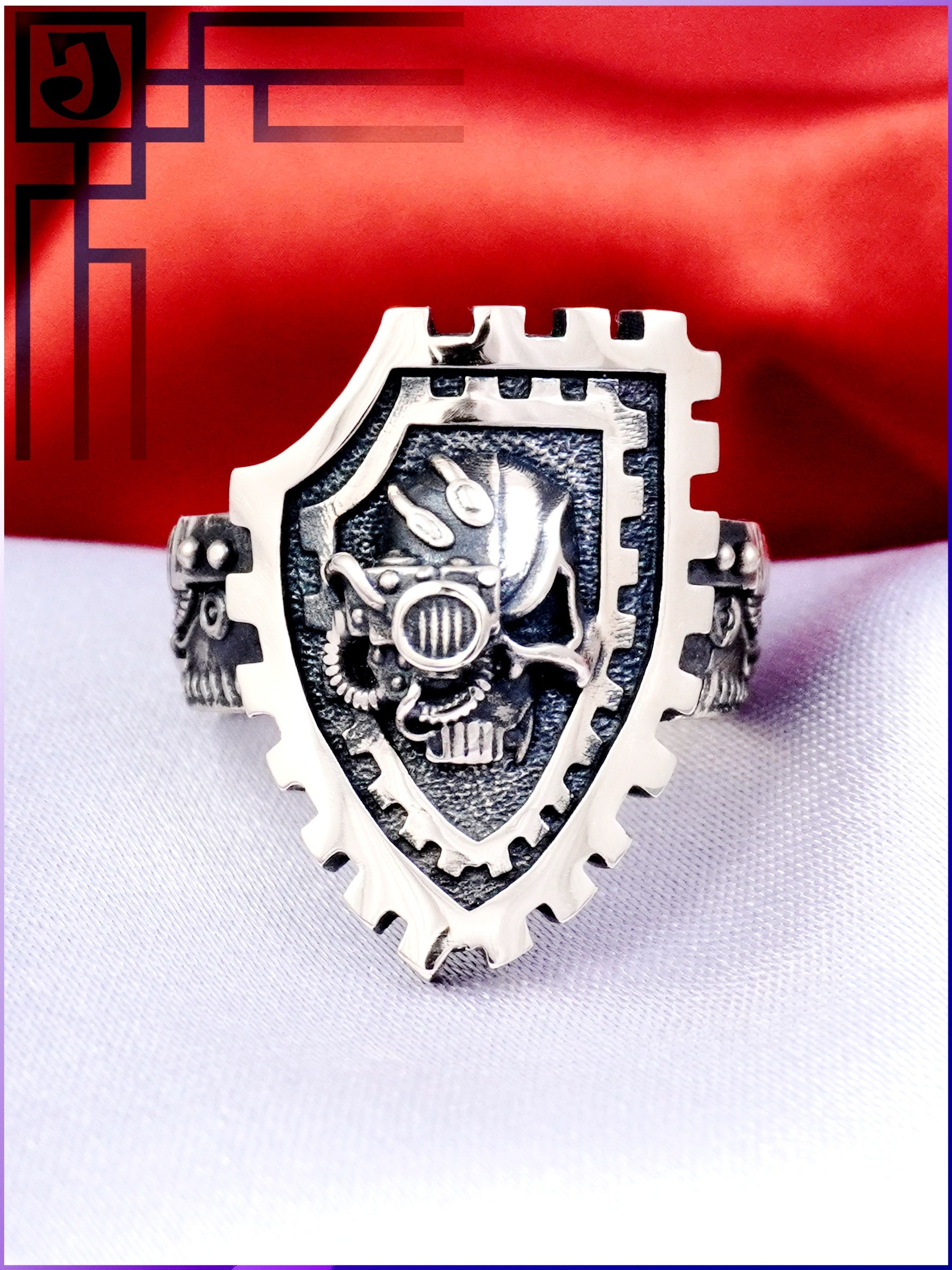 Бронзовое кольцо Adeptus Mechanicus с патиной - Стимпанк стиль