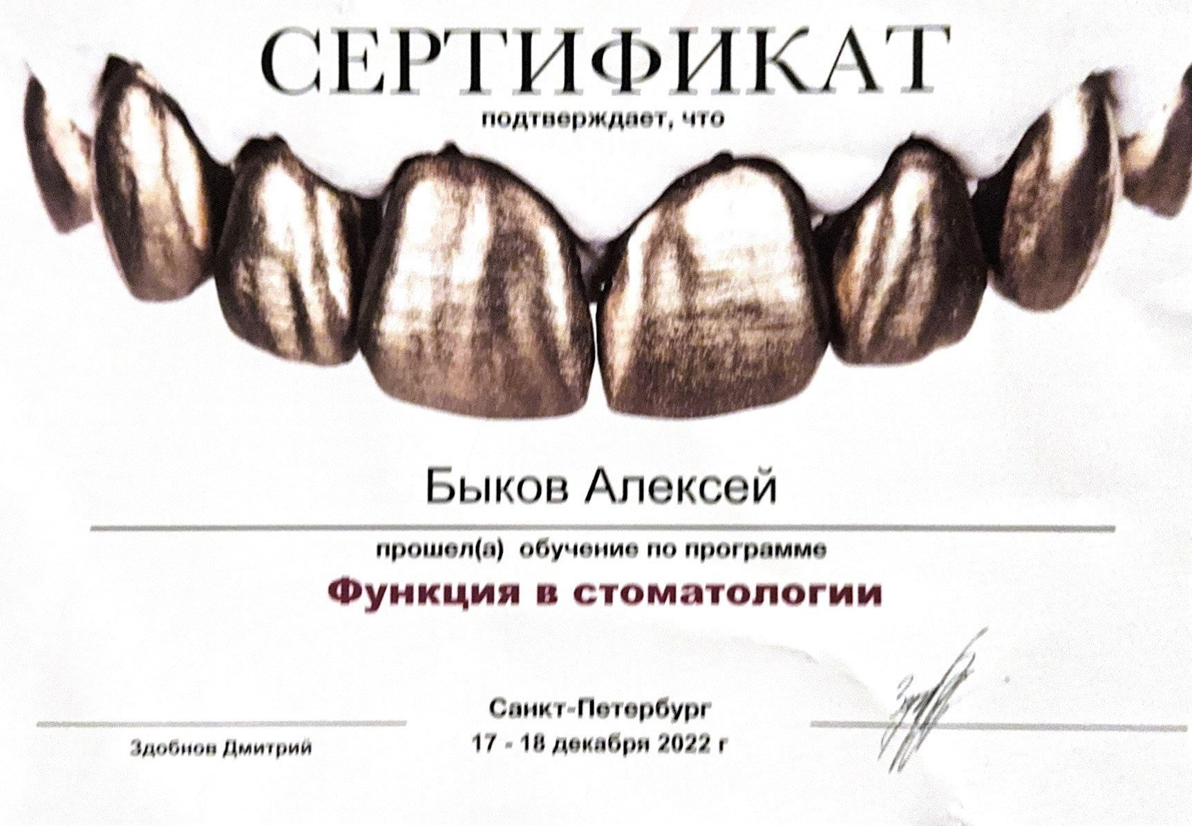 Врач стоматолог-ортопед Быков Алексей
