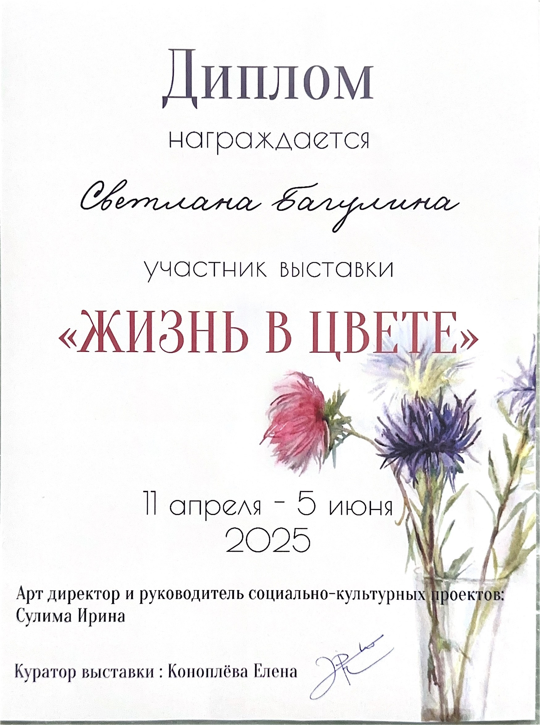 Достижения. Художник Светлана Багулина