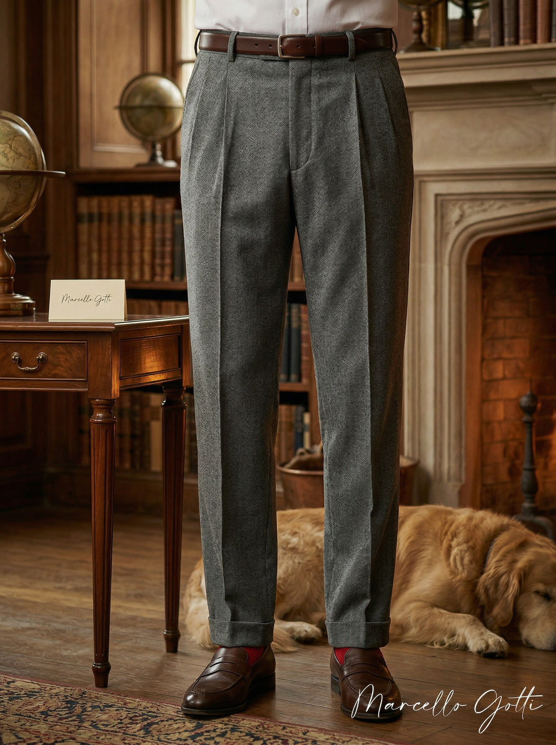 Генерация фото в интерьере для серых брюк 