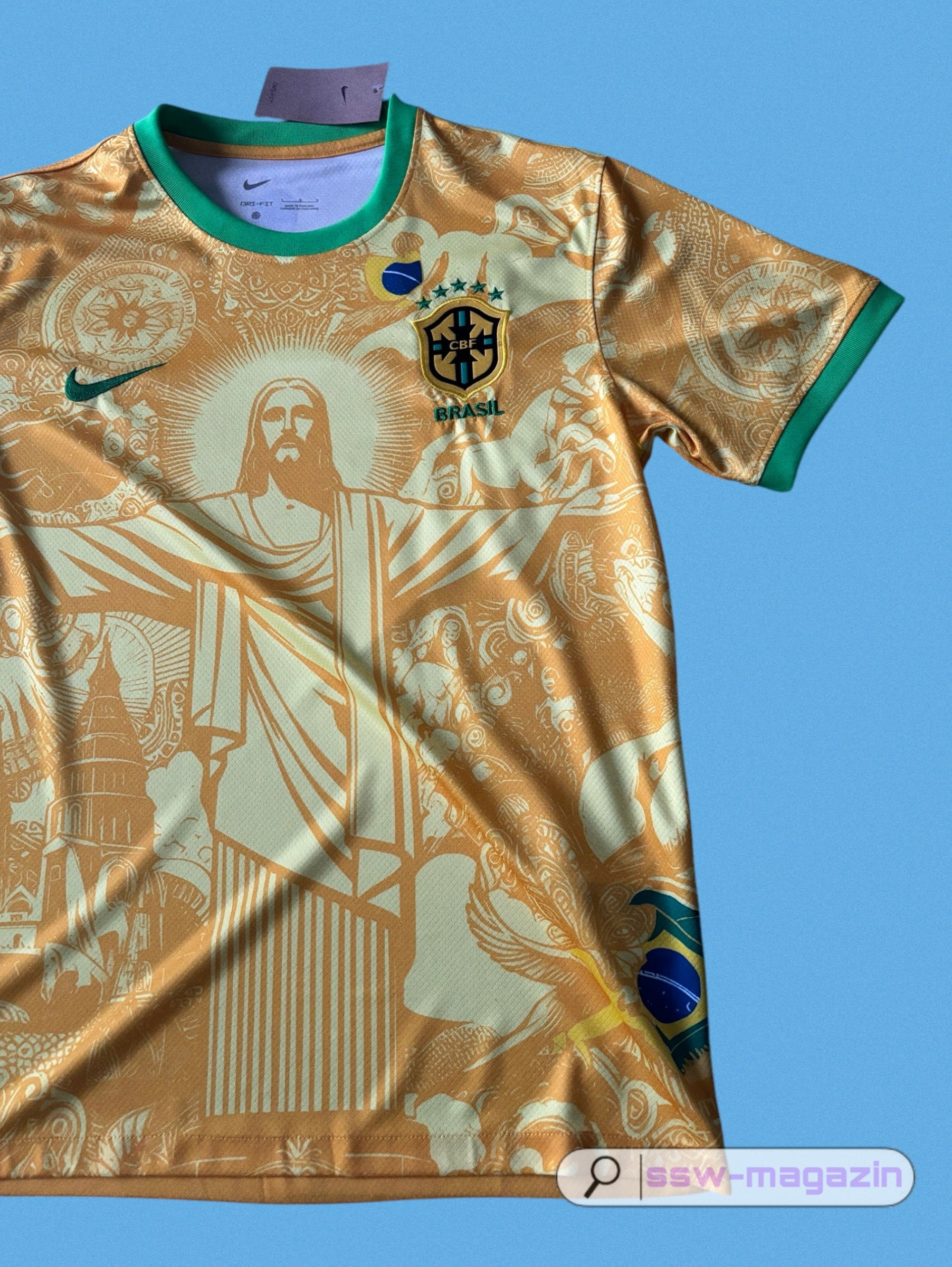 Футболка сборной Бразилии 2025 с Иисусом купить. Футбольный магазин — ssw_magazin