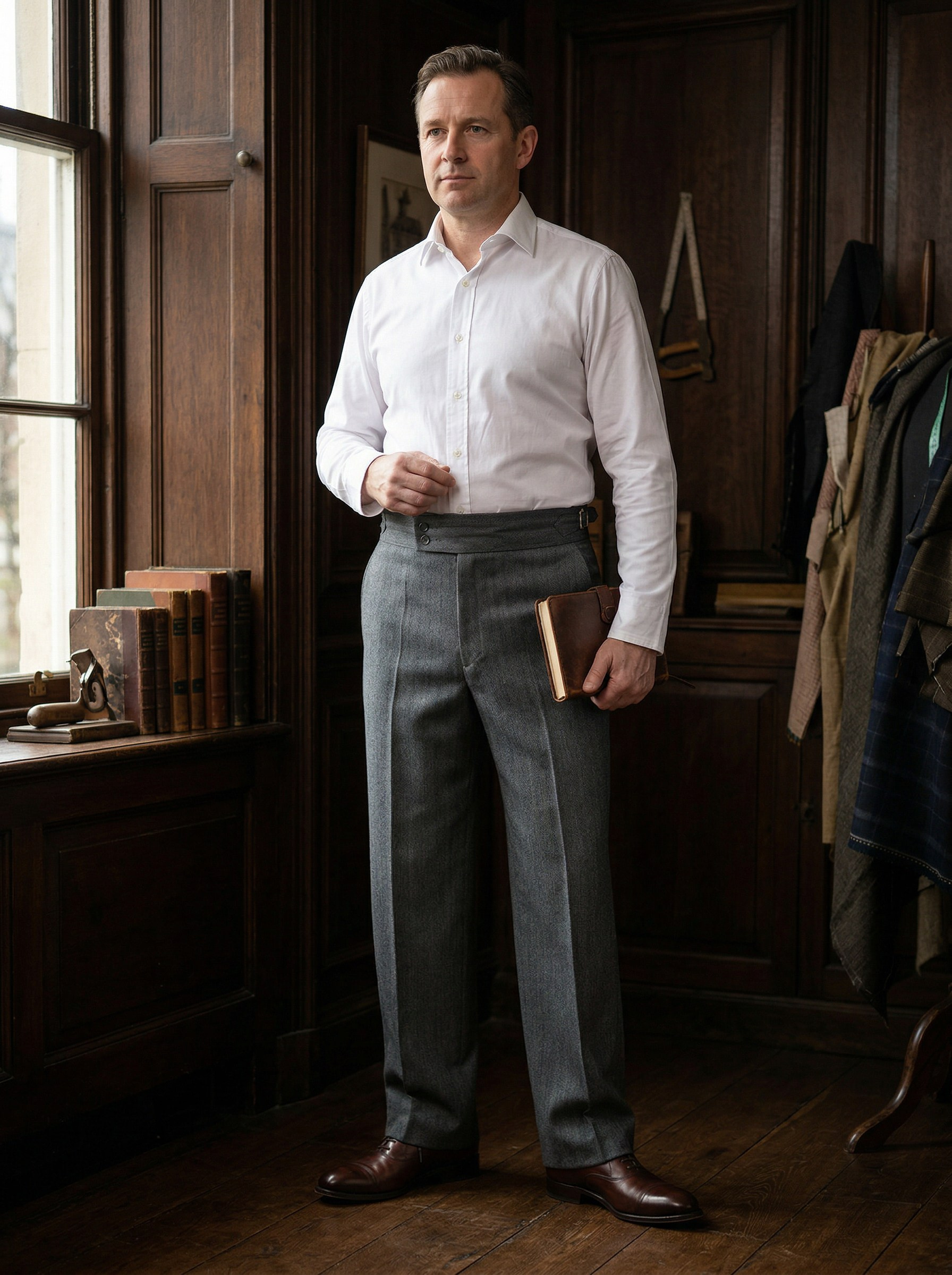 Генерация фото в интерьере для серых брюк