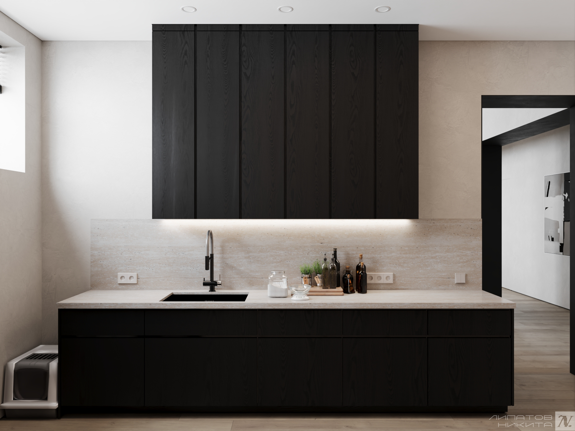 Проект коттеджа в стиле теплый минимализм. Дизайнер интерьера Липатов Никита. Москва