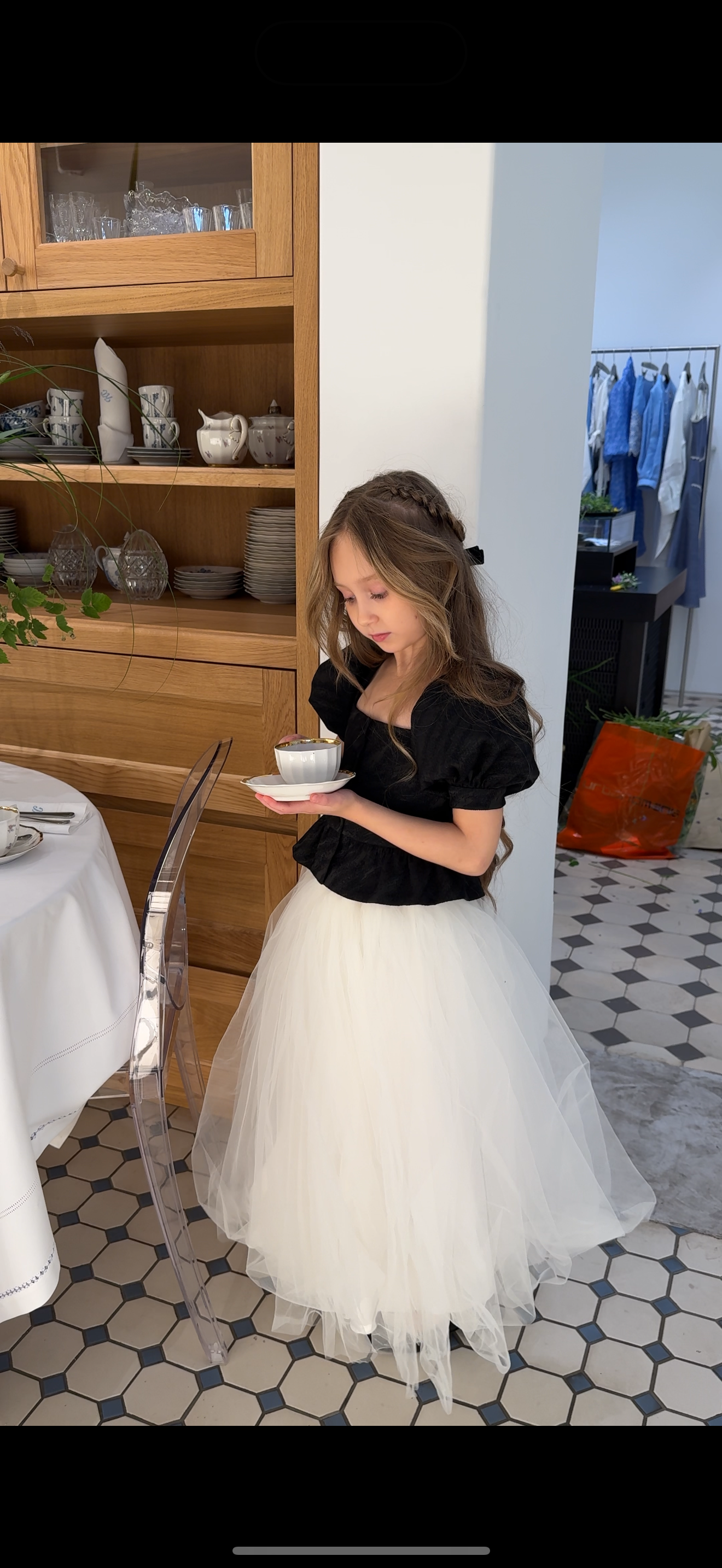 Блуза «Haute Couture» в черном оттенке. Одежда для детей