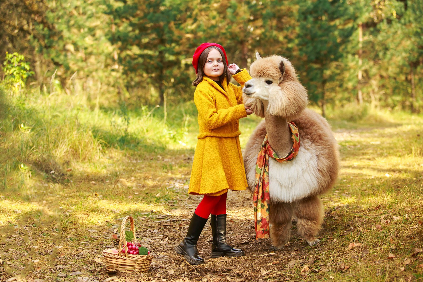 Фотосессии с альпакой Мартином и ламой Микси. Семейный и детский фотограф в Москве Мария Быкова