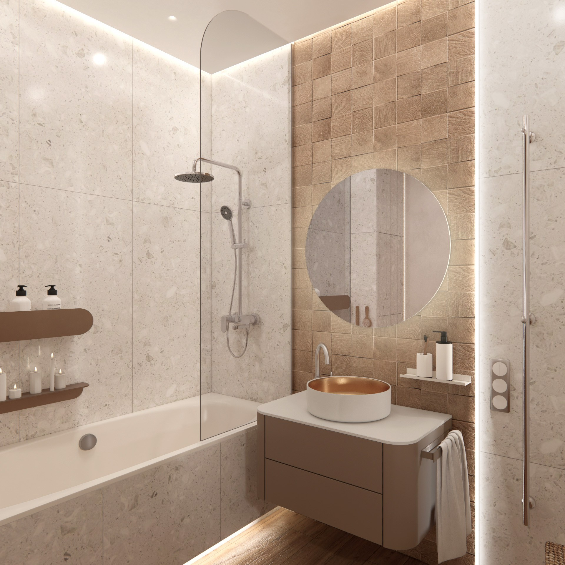 Bathroom Project. Интерьерная визуализация SketchUp+Enscape