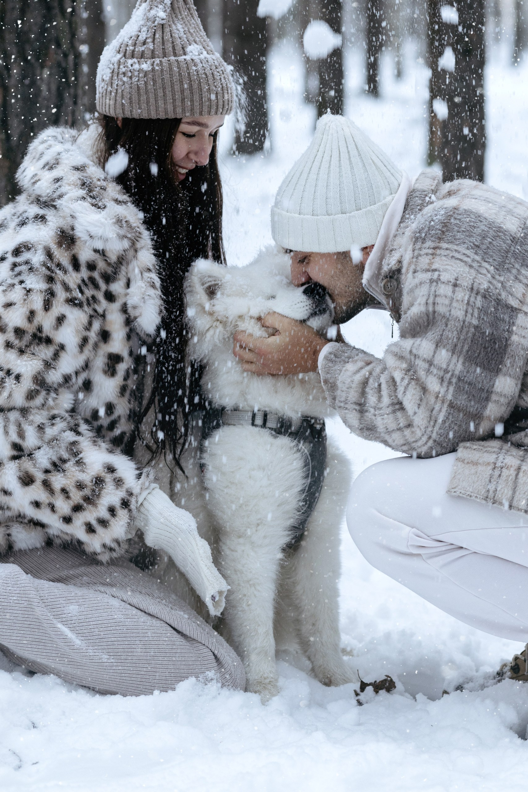 снежная, зимняя фотосессия лавстори в спб, питере