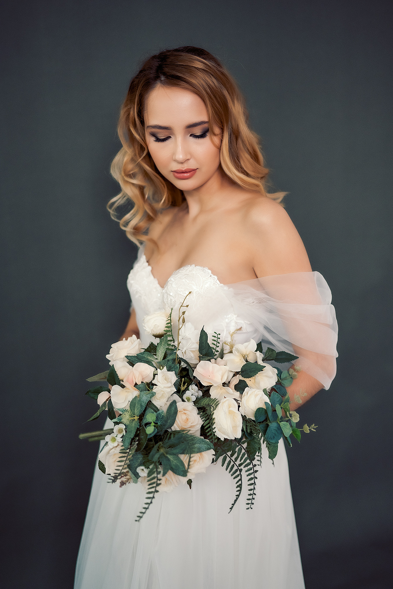 Невеста, платье, букет