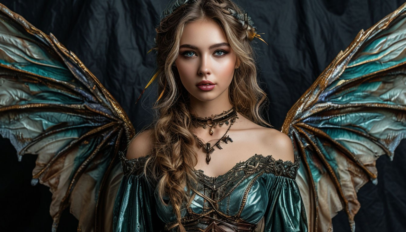 Стили фотосессий для девушек. Фэнтази. Девушка с крыльями. Потрет.
