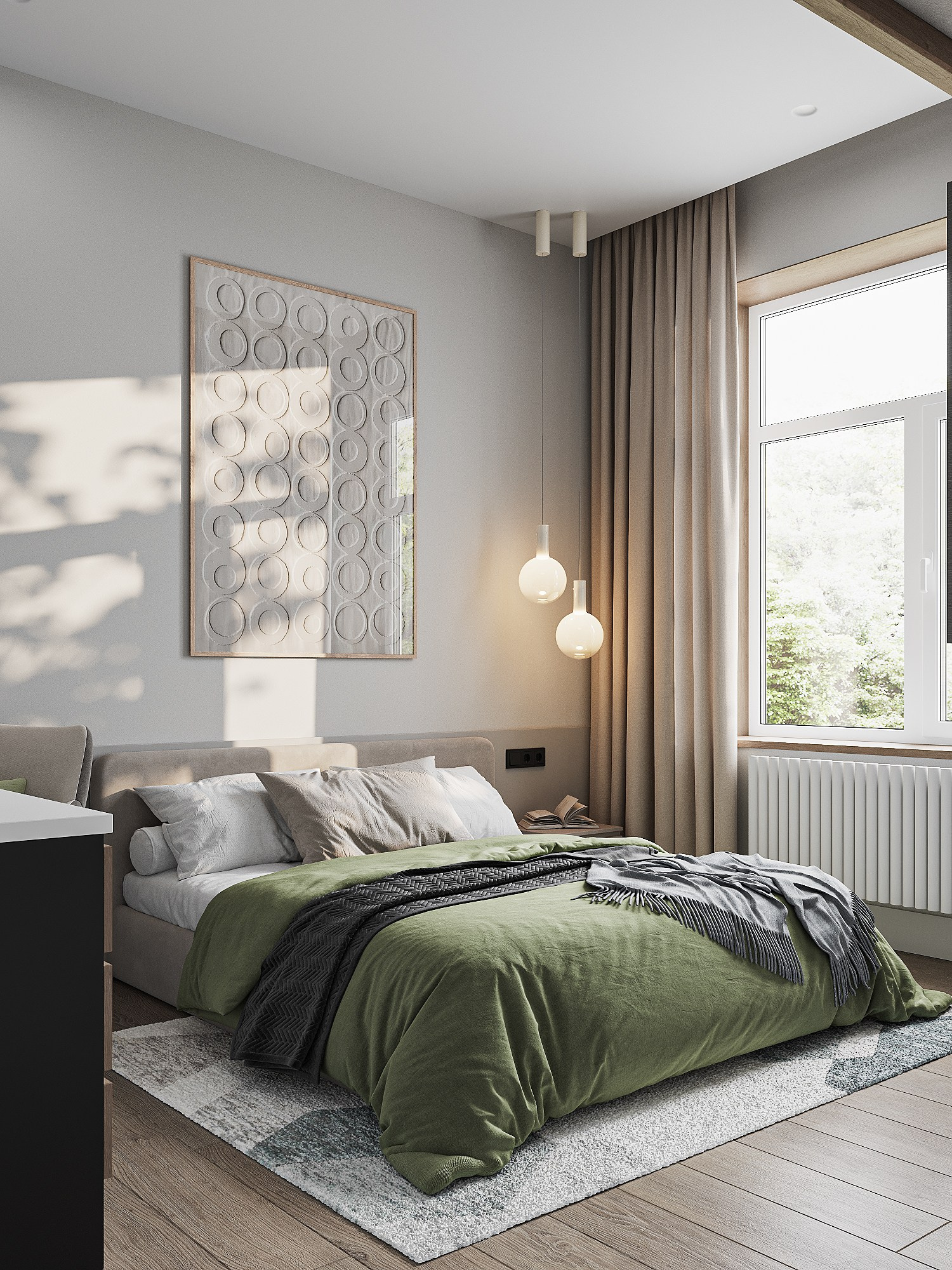 Визуализация гостевой спальни в частном доме