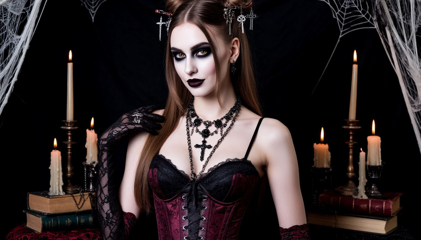 Стили фотосессий для девушек. Готика. Потрет.
