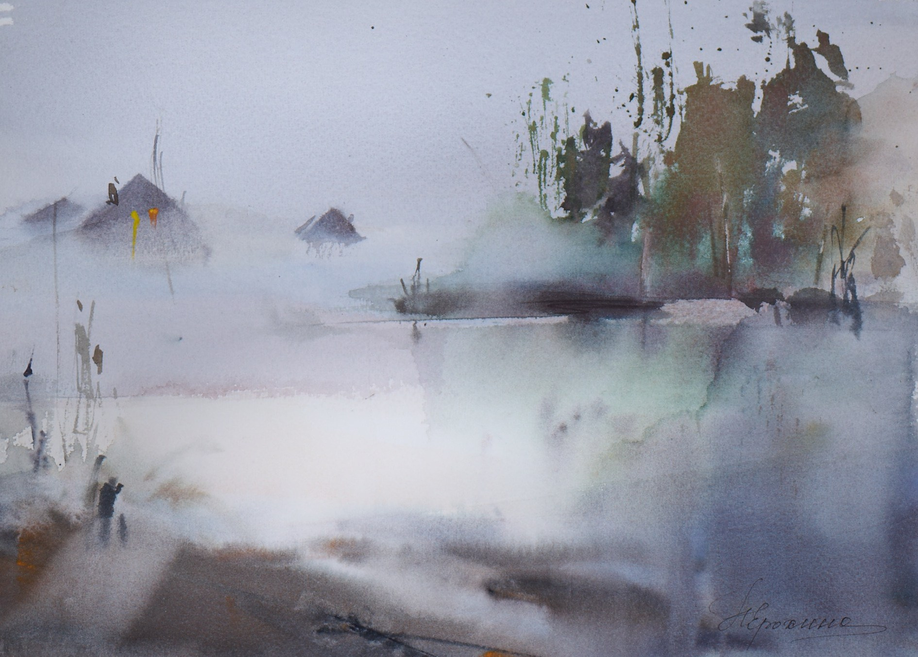 Пейзаж 3 серии работ ТУМАН (25×34 см) 6 000р.