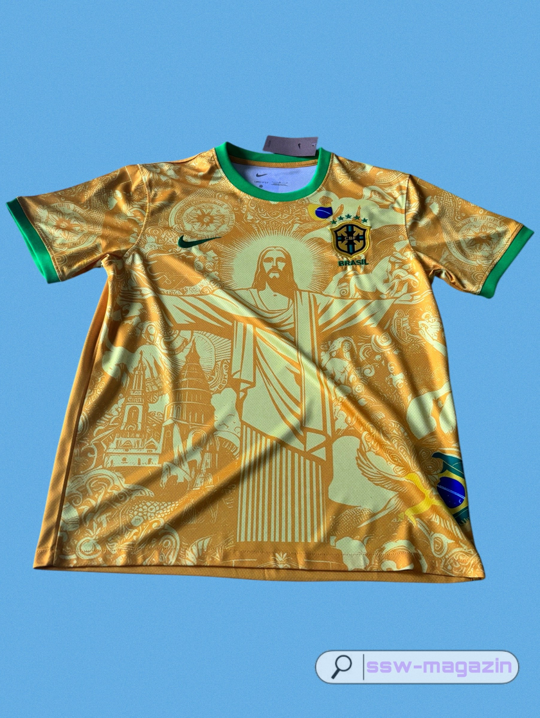 Футболка сборной Бразилии 2025 с Иисусом купить. Футбольный магазин — ssw_magazin