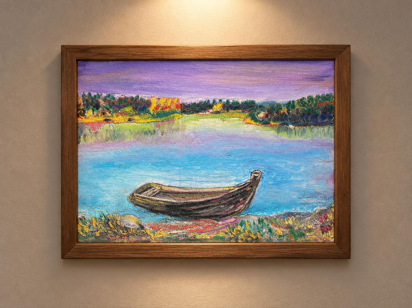 Лодка (201). Пастель/холст.