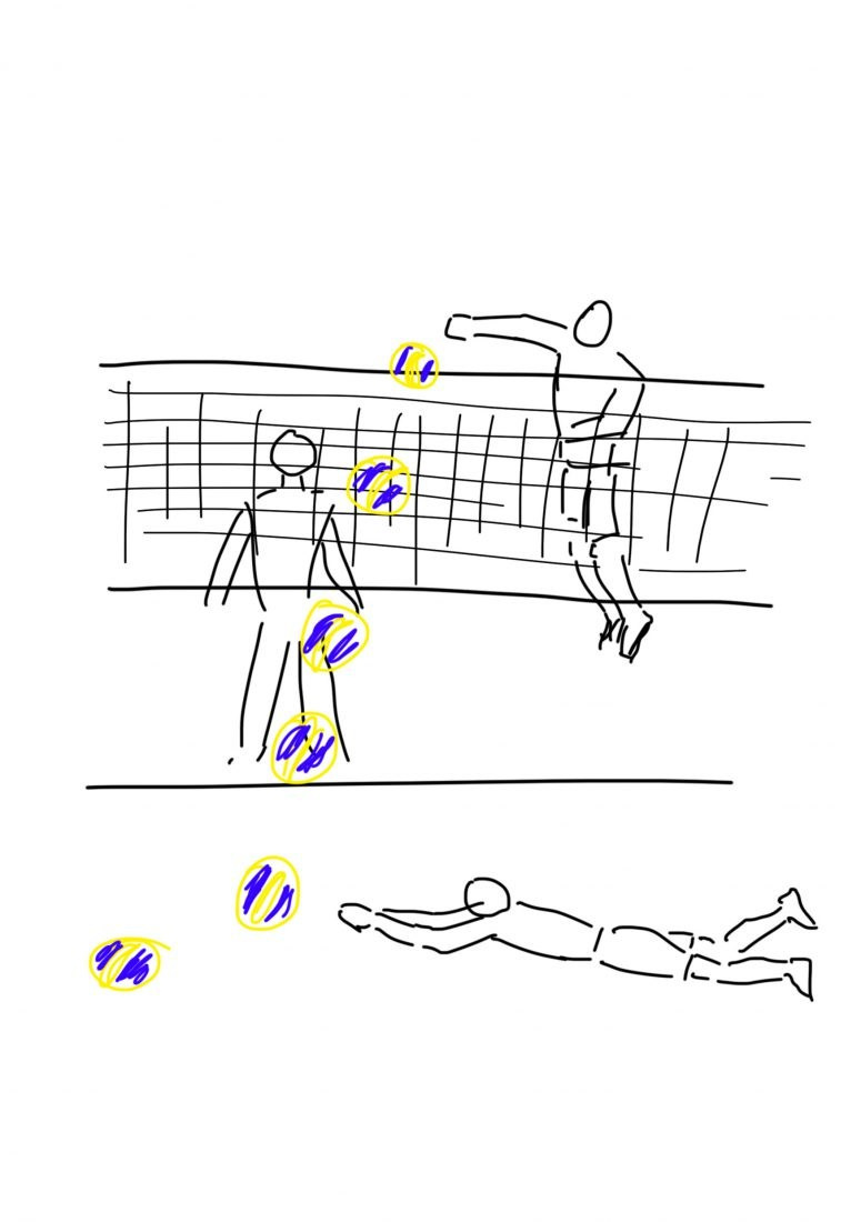 Эскиз для постановочной съёмки волейбольного матча